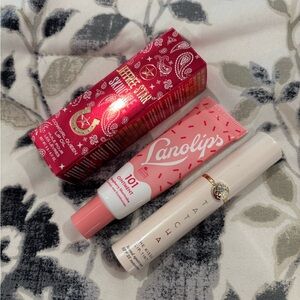 Lanolips 101 Ointment + Tatcha The Kissu Lip Tint in Pink +Jeffree Star Lip Oil